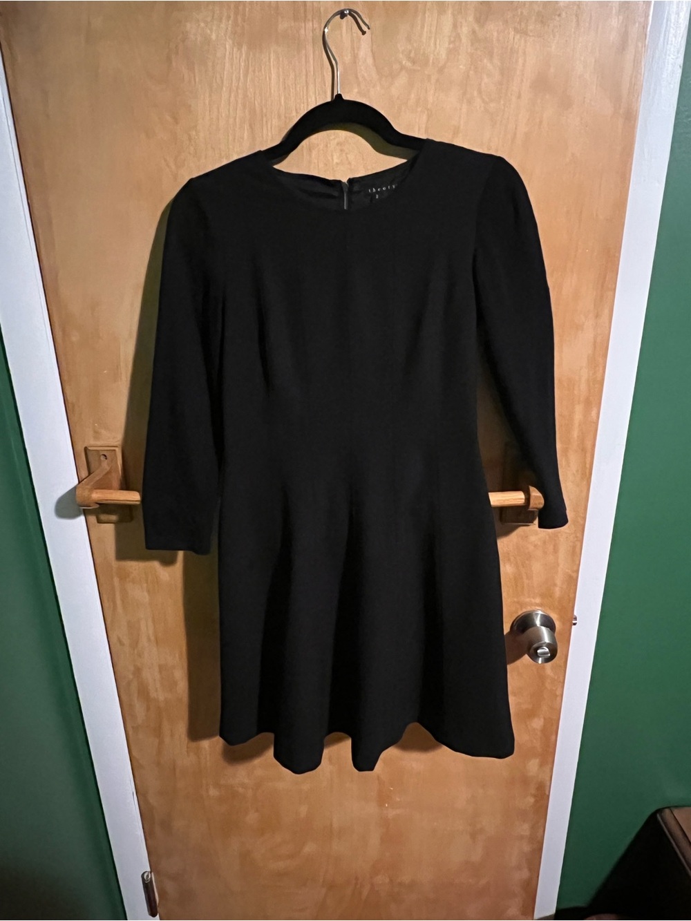 Theory Black Mini Fit-and-Flare Dress